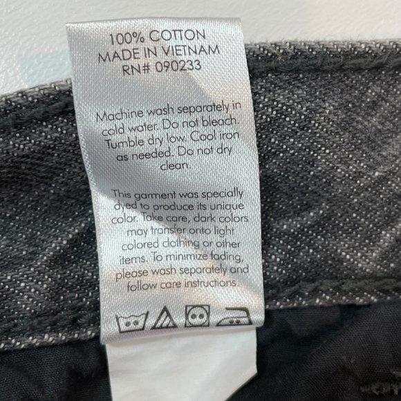 PacSun Jeans High Rise Straight Black Two-Toned Raw Hem Button Fly 25 - Picture 7 of 8